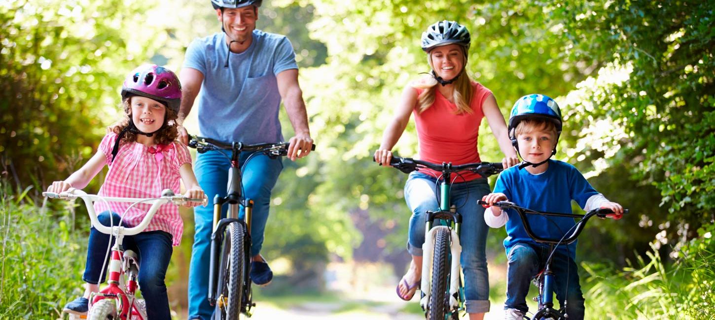 The family going on a cycling trip in Kolding