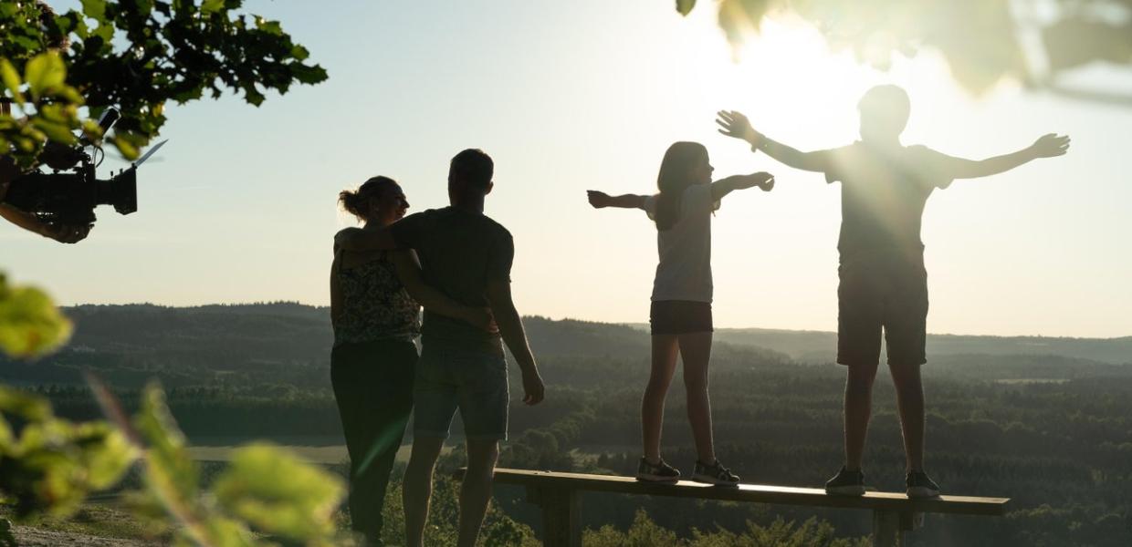 Bekijk het uitzicht vanaf de Sukkertoppen in het Kustland, in Zuidoost Jutland, Denemarken