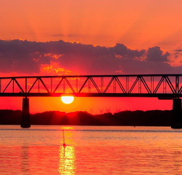 The Bridge in Fredericia at Sunset