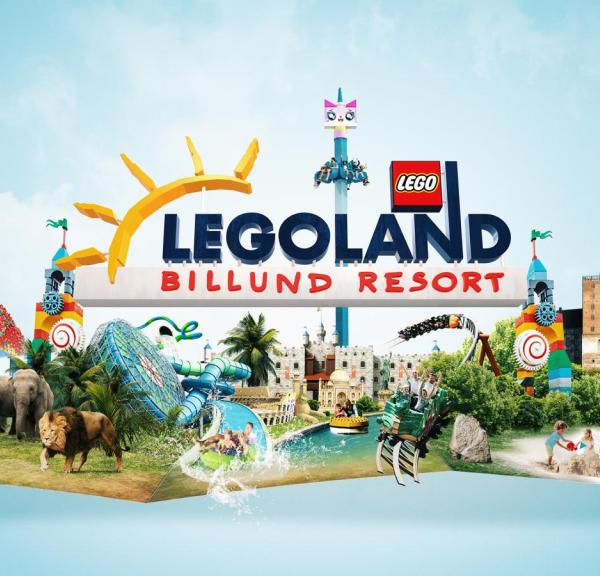 Im LEGOLAND Billund Resort erwarten euch aber auch Dinosaurier und Löwen. Man kann auf verrückten Rutschbahnen nach unten sausen. Oder man kann mit Schiffen fahren und Sandburgen bauen. Erkundet ein königliches Schloss oder eine Wikingerburg – und vieles, vieles mehr.