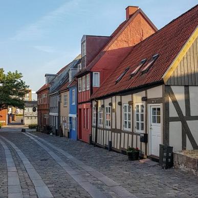 De stad Horsens in Zuidoost Jutland, Denemarken
